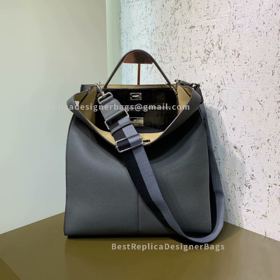 Fendi Peekaboo X-Lite Large Grey Leather Bag 652